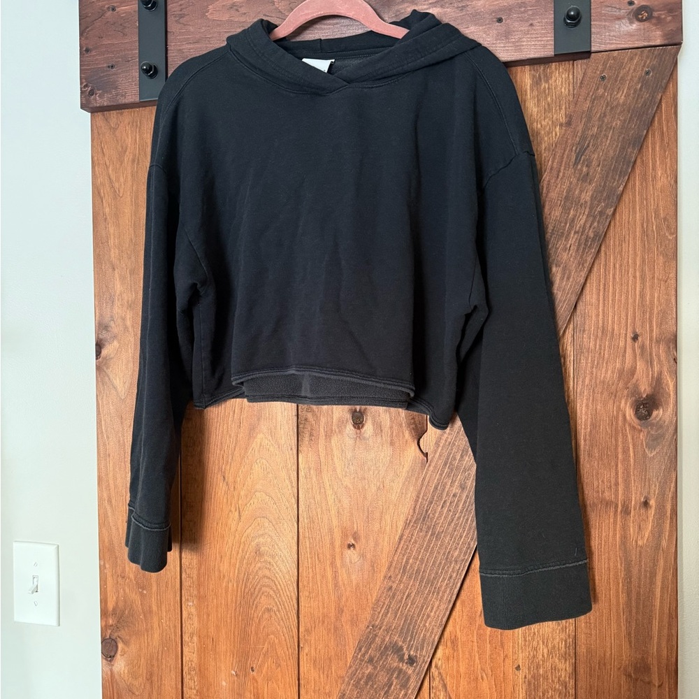 Black Cropped Hoodie